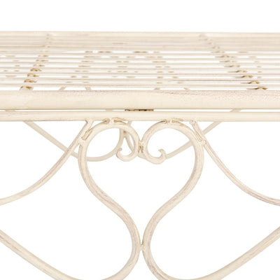 Adina Wrought Iron 51.25" W Outdoor Garden Bench - Antique White