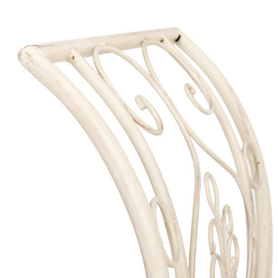 Adina Wrought Iron 51.25" W Outdoor Garden Bench - Antique White