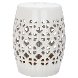 Circle Lattice Garden Stool - Cream