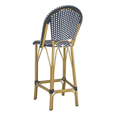 Ford Indoor/Outdoor Stacking French Bistro Bar Stool - Navy/White