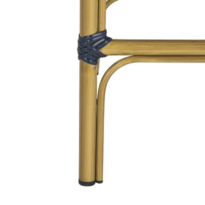 Ford Indoor/Outdoor Stacking French Bistro Bar Stool - Navy/White