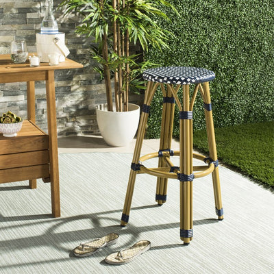 Kelsey Indoor/Outdoor Bar Stool - Navy/White
