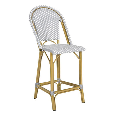 Gresley Indoor/Outdoor Stacking French Bistro Counter Stool - Gray/White