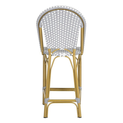 Gresley Indoor/Outdoor Stacking French Bistro Counter Stool - Gray/White