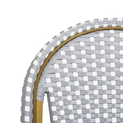 Gresley Indoor/Outdoor Stacking French Bistro Counter Stool - Gray/White