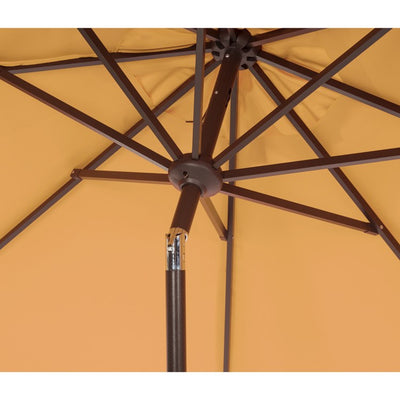UV-Resistant Zimmerman 9 Ft Crank Market Push Button Tilt Umbrella with Flap - Yellow/White