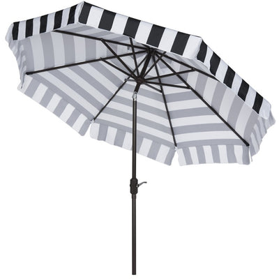 UV-Resistant Elsa Fashion Line 9 Ft Auto Tilt Umbrella - Black/White