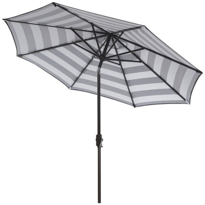 UV-Resistant Iris Fashion Line 9 Ft Auto Tilt Umbrella - Black/White