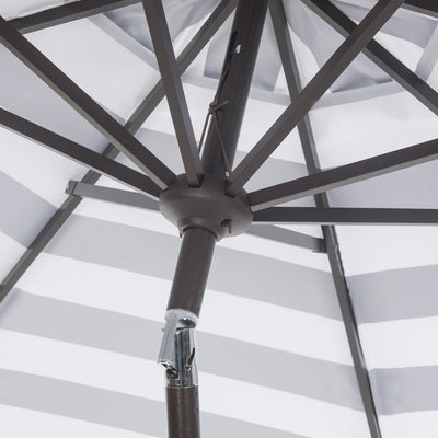 UV-Resistant Iris Fashion Line 9 Ft Auto Tilt Umbrella - Black/White