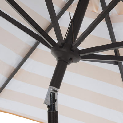 UV-Resistant Iris Fashion Line 9 Ft Auto Tilt Umbrella - Orange/White