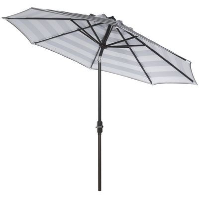 UV-Resistant Iris Fashion Line 9 Ft Auto Tilt Umbrella - Gray/White