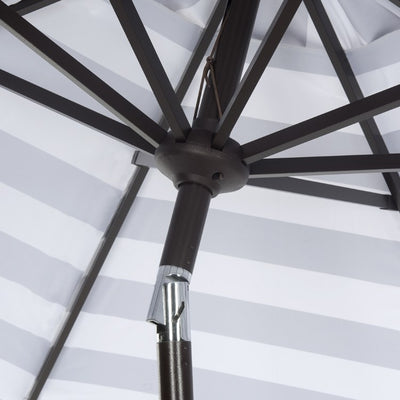 UV-Resistant Iris Fashion Line 9 Ft Auto Tilt Umbrella - Gray/White