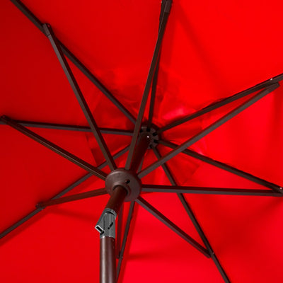 Elegant Valance 9 Ft Auto Tilt Umbrella - Red/White