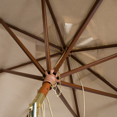 Cannes 9 Ft Wooden Outdoor Umbrella - Beige