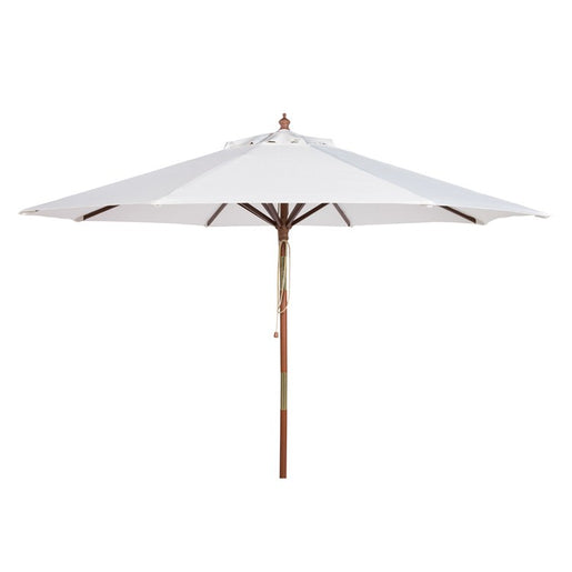 Cannes 9 Ft Wooden Outdoor Umbrella - White