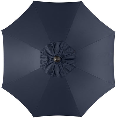 Venice Single Scallop 9 Ft Crank Outdoor Auto Tilt Umbrella - Navy/White