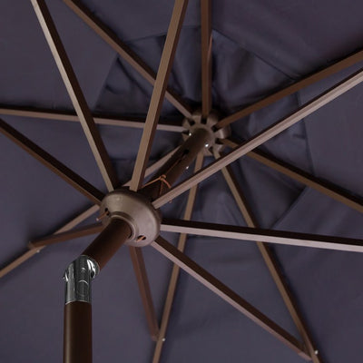 Venice Single Scallop 9 Ft Crank Outdoor Auto Tilt Umbrella - Navy/White
