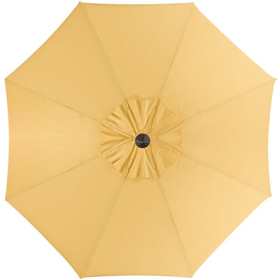 Venice Single Scallop 9 Ft Crank Outdoor Auto Tilt Umbrella - Yellow with White