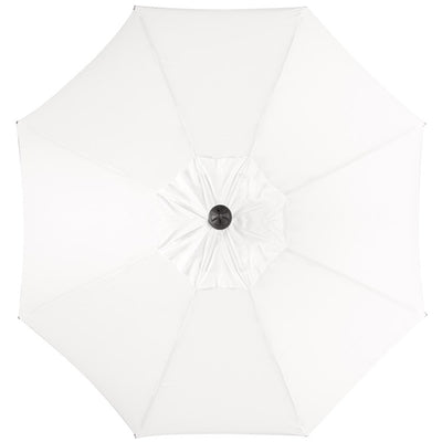 Venice Single Scallop 9 Ft Crank Outdoor Auto Tilt Umbrella - White/Black