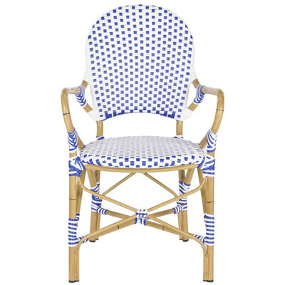 Hooper Indoor/Outdoor Stacking Armchairs Set of 2 - Blue/White