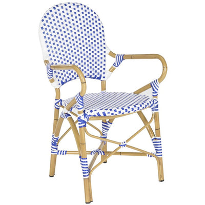 Hooper Indoor/Outdoor Stacking Armchairs Set of 2 - Blue/White