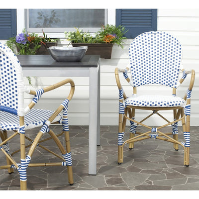 Hooper Indoor/Outdoor Stacking Armchairs Set of 2 - Blue/White