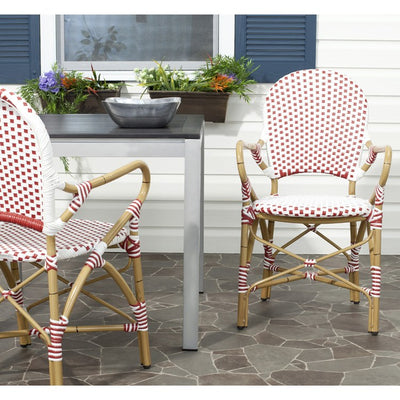 Hooper Indoor/Outdoor Stacking Armchairs Set of 2 - Red/White