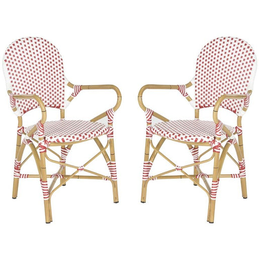 Hooper Indoor/Outdoor Stacking Armchairs Set of 2 - Red/White
