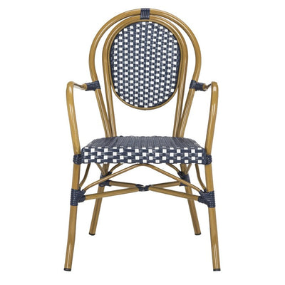 Rosen French Bistro Stacking Armchairs Set of 2 - Navy/White
