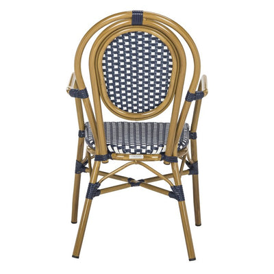 Rosen French Bistro Stacking Armchairs Set of 2 - Navy/White