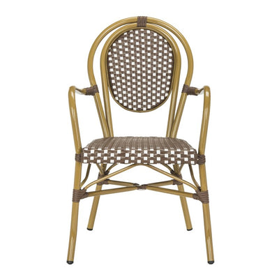 Rosen French Bistro Stacking Armchairs Set of 2 - Brown/White