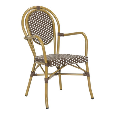 Rosen French Bistro Stacking Armchairs Set of 2 - Brown/White
