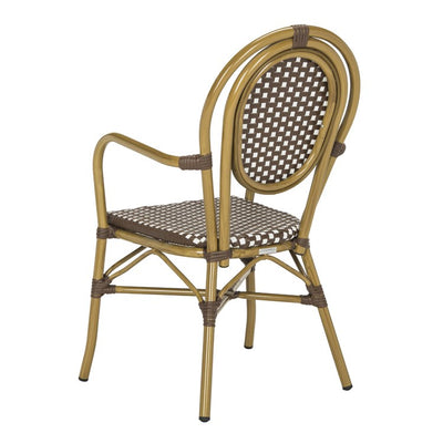 Rosen French Bistro Stacking Armchairs Set of 2 - Brown/White