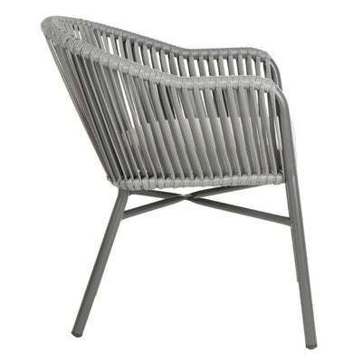 Stefano Stackable Rope Chairs Set of 2 - Gray/Gray Cushion