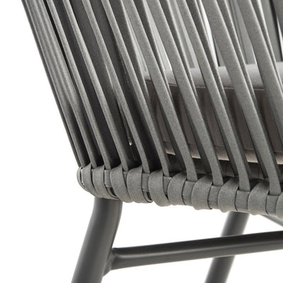 Stefano Stackable Rope Chairs Set of 2 - Gray/Gray Cushion