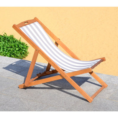 Loren Foldable Sling Chairs Set of 2 - Natural/Gray/White