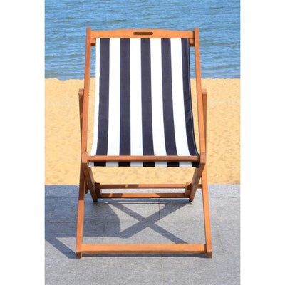 Loren Foldable Sling Chairs Set of 2 - Natural/Black/White