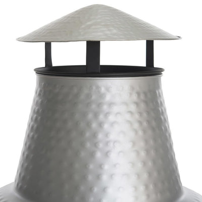 Cartagena Chiminea Fire Pit - Silver/Black