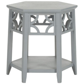 Connor Hexagon End Table - Pearl Blue Gray
