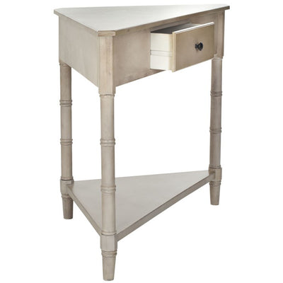 Gomez Corner Table with Storage Drawer - Vintage Gray