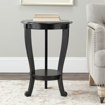 Mary Pedestal Side Table - Distressed Black