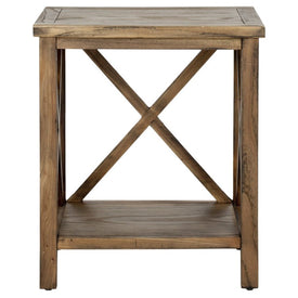 Candence Cross Back End Table - Oak