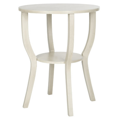 Rhodes Round Pedestal Accent Table - Antique White