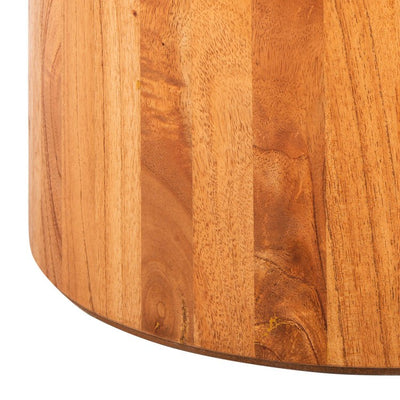 Devin Round Pedestal Coffee Table - Natural Brown