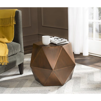 Astrid Faceted Side Table - Copper