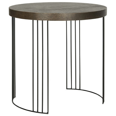 Kelly Mid-Century Scandinavian Wood Side Table - Dark Brown/Black