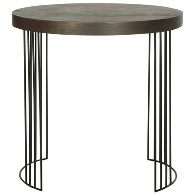 Kelly Mid-Century Scandinavian Wood Side Table - Dark Brown/Black