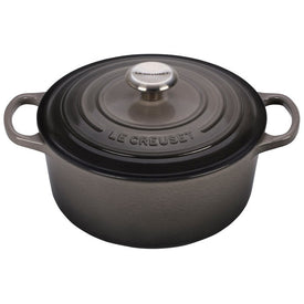 Signature 4.5-Quart Cast Iron Round Dutch Oven with Stainless Steel Knob - Oyster
