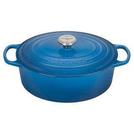 Signature 6.75-Quart Cast Iron Oval Dutch Oven with Stainless Steel Knob- Marseille