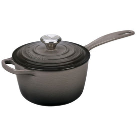Signature 1.75-Quart Cast Iron Saucepan with Stainless Steel Knob - Oyster